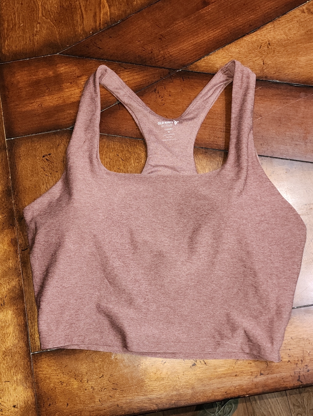 M Old Navy Heather Mauve Racerback Crop Sports Bra